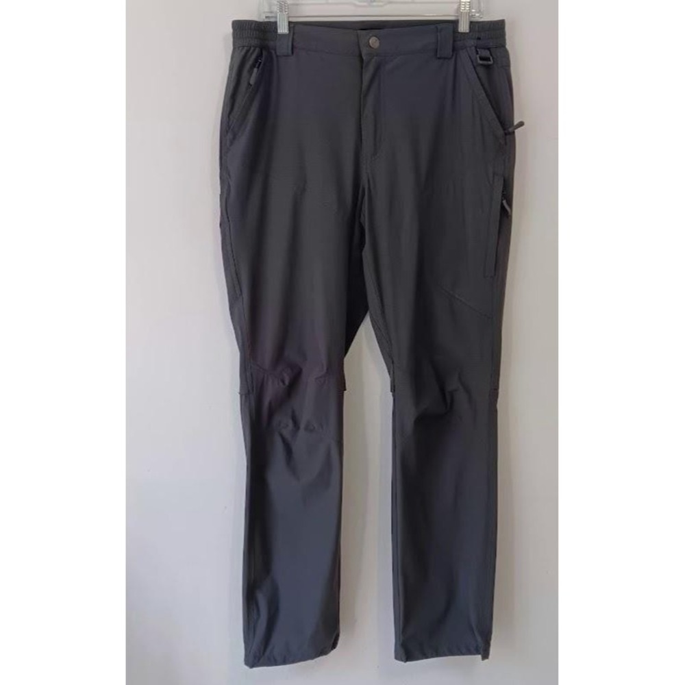 CQR Pants Mens 34x32 Gray Ripstop Nylon Hiking Tactical Zip Pockets Stretch